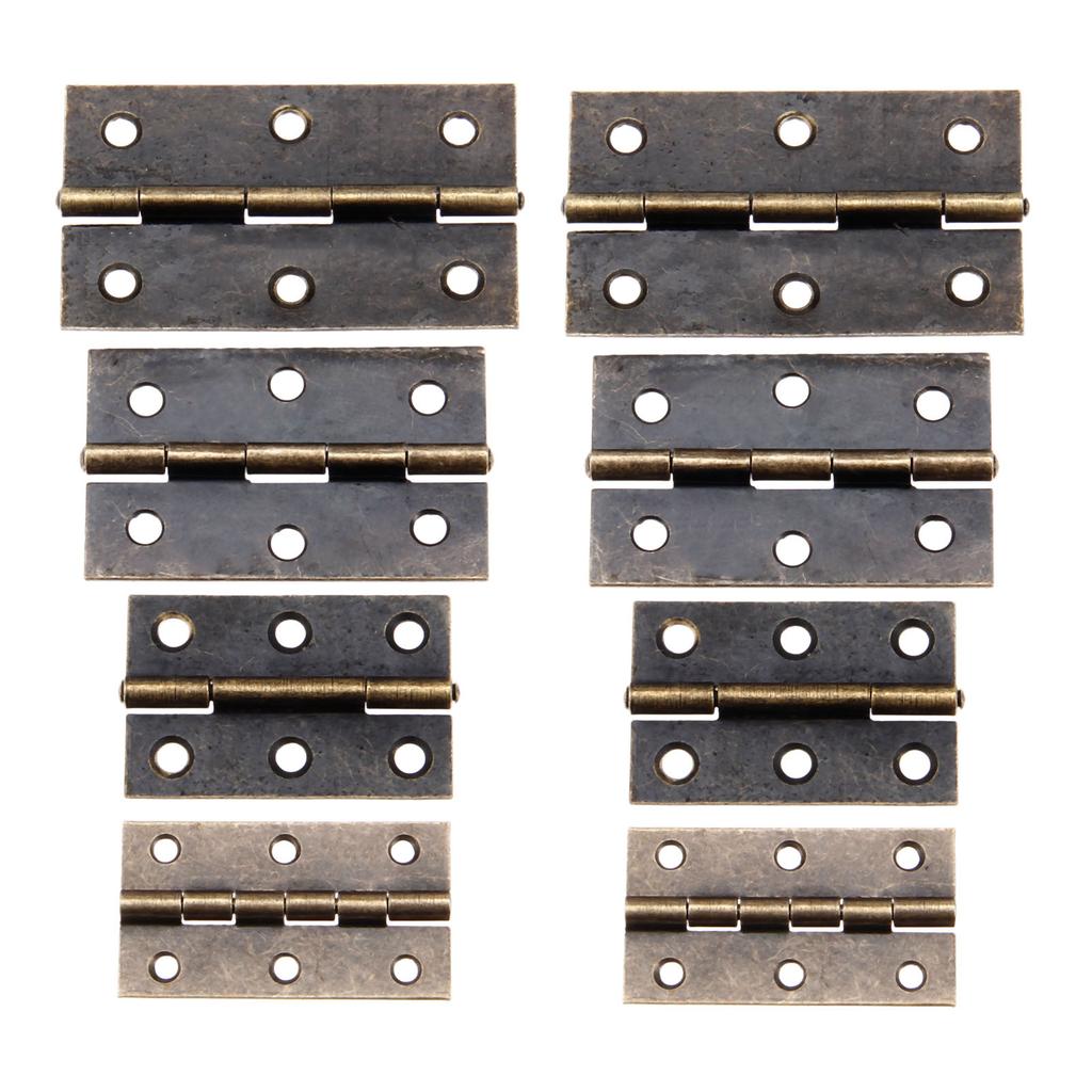DRELD 2 Stück Schranktür Gepäck Möbel Scharnier Schmuck Holzschatullen Scharnier 6 Löcher Vintage Möbel Dekoration mit Schraube
