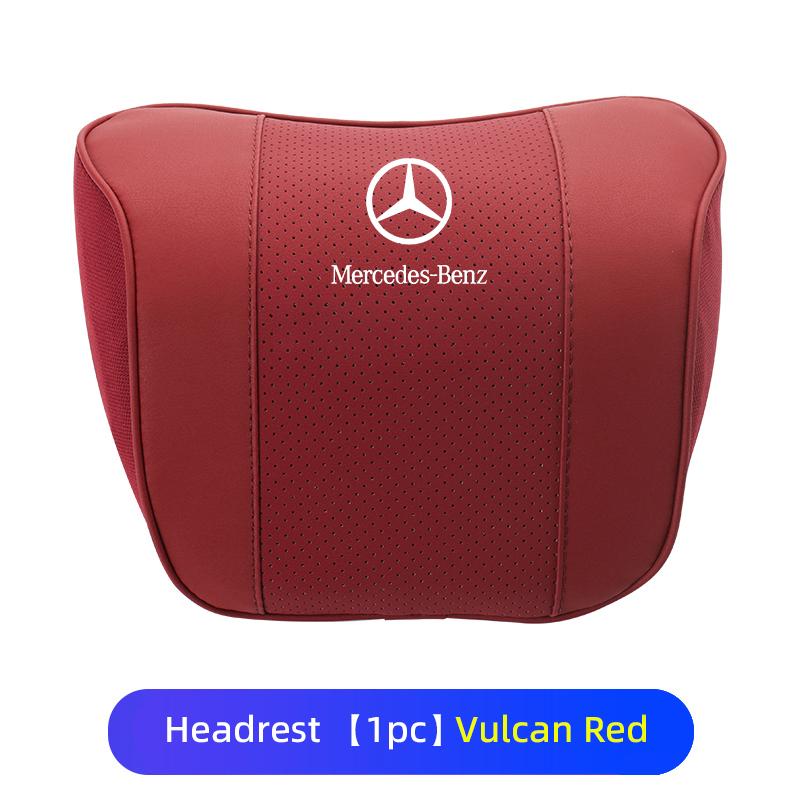 MWAY1 Car Headrest Set Leather Waist Support Memory Neck Protective For Mercedes Benz W202 W212 W126 W140 W168 W177 CLS GLE GLC GLS