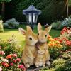 Solar Garden Statues Outdoor Decor,Rabbit Figurines Wiht LED Lights Yard Ornaments Women Garden Gifts,Unique Housewarming Gifts