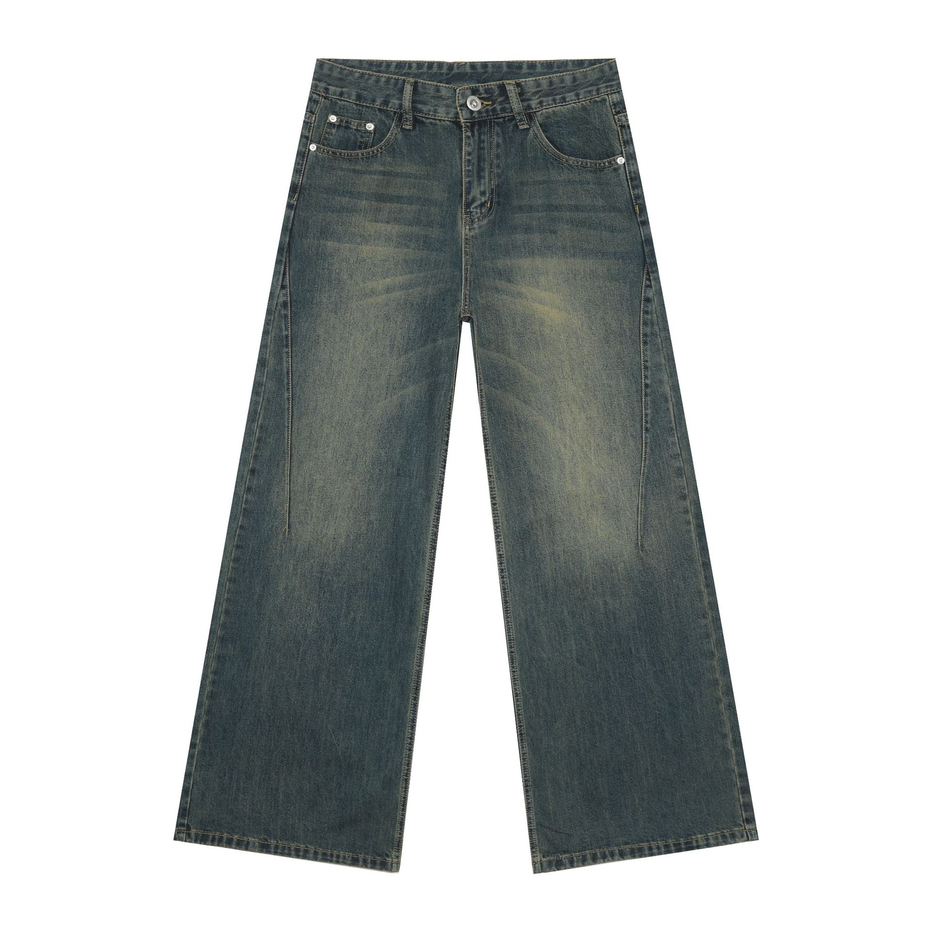 

Длинные брюки Свободные прямые широкие джинсы Мужские брюки Sense в стиле ретро Прямые свободные джинсы для мужчин Модные и удобные брюки XL