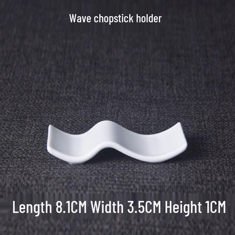 White Ceramic Wave Chopstick Rest Set