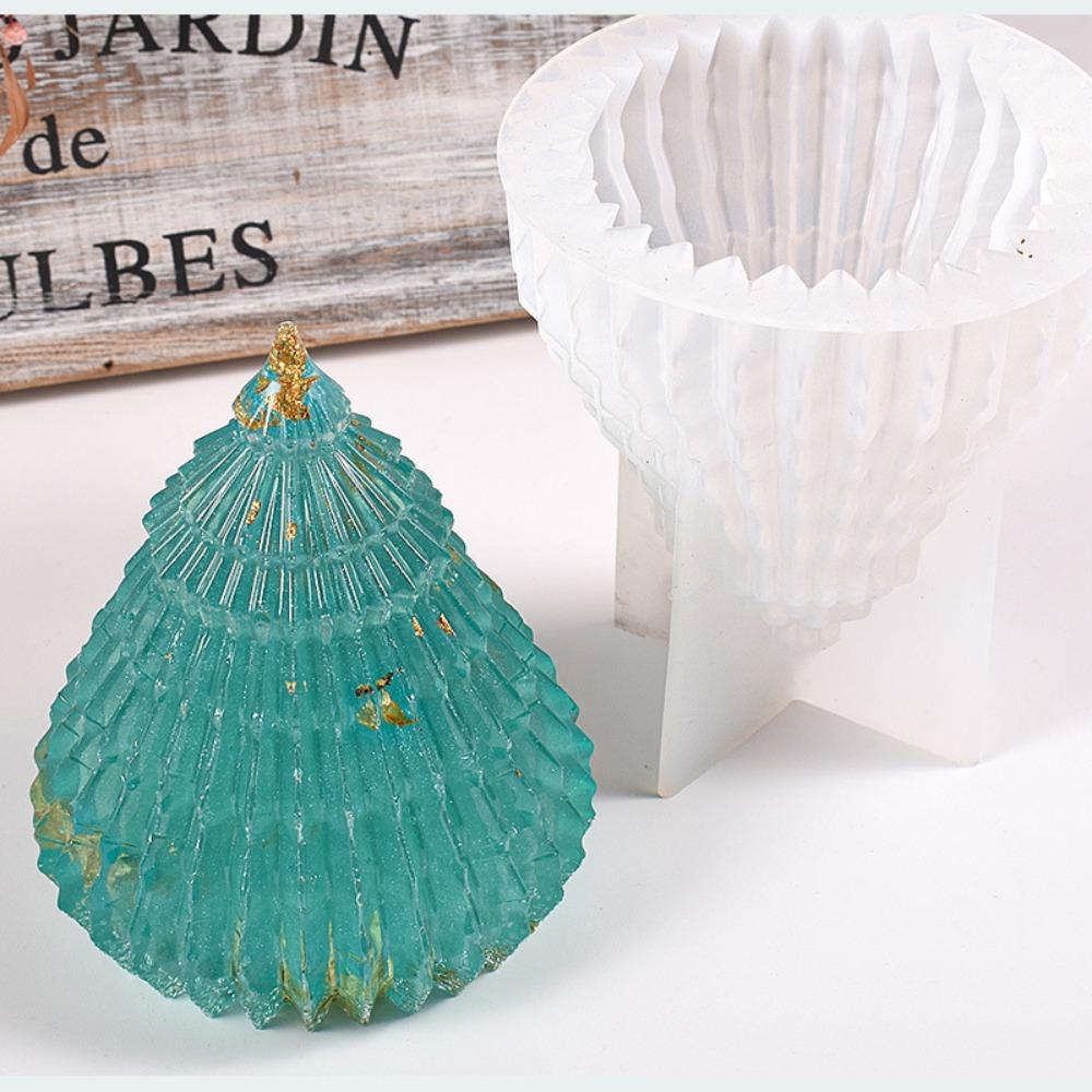 Soft Soap Mould Diagonal Striped Christmas Tree Candle Mold Ornament   DIY