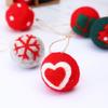 6pcs Felt Christmas Ball Pendant Star Tree Front Door Window Wall Decoration