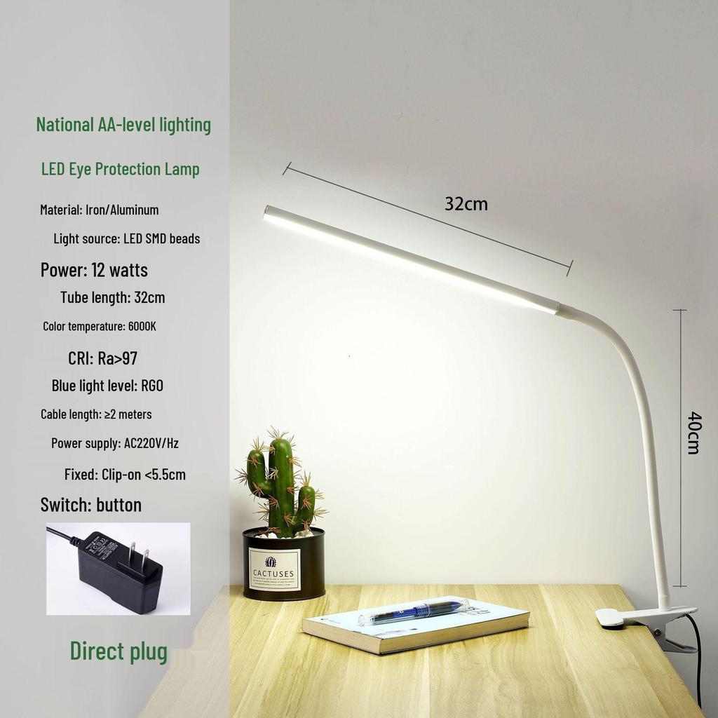High Brightness Eye-Protection LED Clip-On Desk Lamp for Study and Nail Art