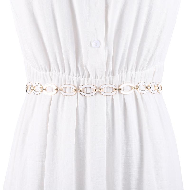 Fine Dress Waist Oval Ring Waist Chain Women'S Decorative Belt With Skirt Suit Chain Small Fragrant Trouser Chain