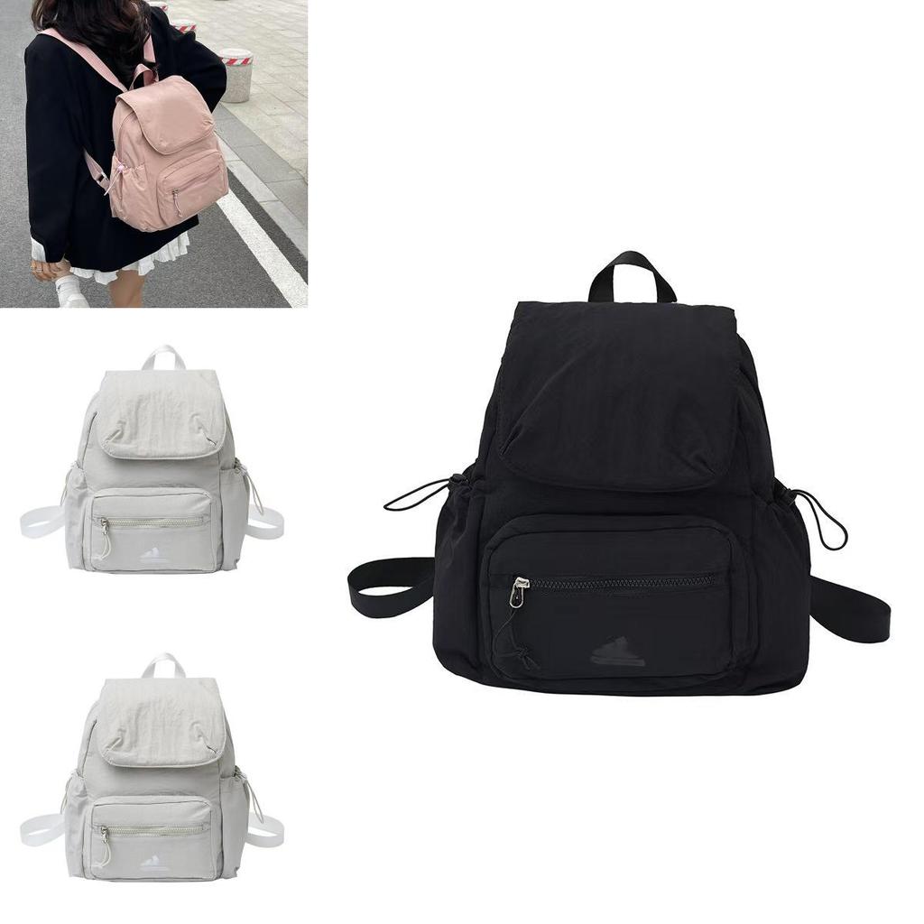 Nylon Casual Solid Color Backpack With Laptop Compartment For Men And Women