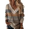 Damen V-Ausschnitt Langarm Freizeit Strickpullover - Herbst/Winter Europäischer Amerikanischer Stil