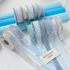 2/5yards Blue Theme Ribbon for Gift Packing Clothing Sewing Supplies DIY Hair Bows Decor Craft Accessories  Ribbons for Crafts