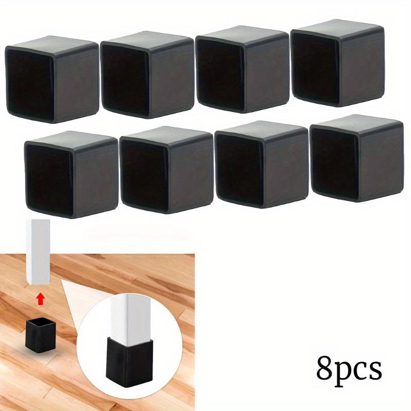 8pcs Square Rectangle Rubber Chair Leg Caps Table Feet Furniture Tube End Covers Tips Non-slip Floor Protector Pads Pipe Plugs