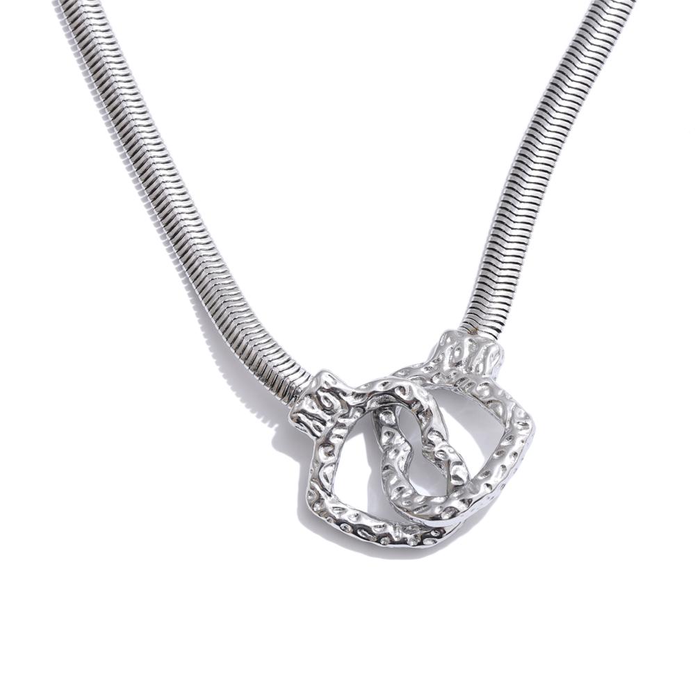 

Yhpup Stylish Unique Stainless Steel Heart Love Pendant Necklace for Women Tarnish Resistant Fashion PVD Waterproof Jewelry Gift
