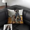 Zebra Cushion Cover Natural Linen Organic Fabric Double-Sided Printing Sofa Home Decor Gift Pillow Case