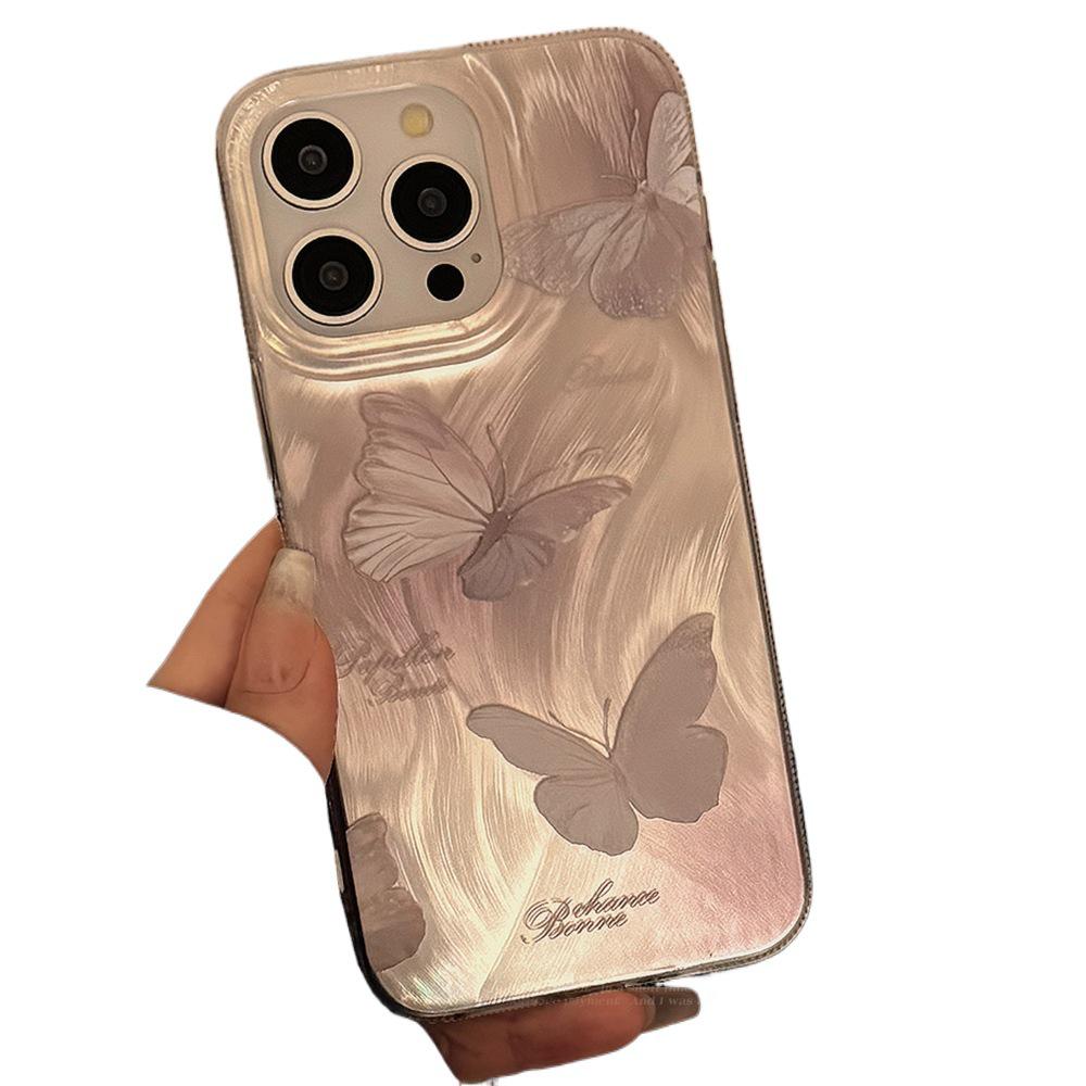 Pink Feather Yarn Bow Protective Case for iPhone 12/14/15 Pro Max/16