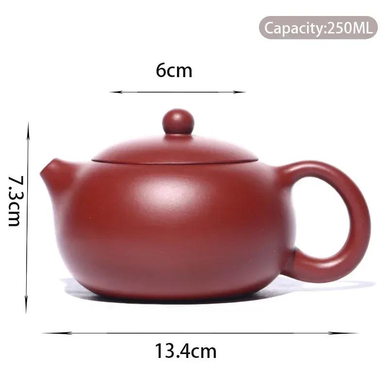 250ml Yixing Handmade Purple Clay Teapots Xishi Tea Pot Ball Hole Filter Kettle Authentic Chinese Zisha Teaware Dahongpao