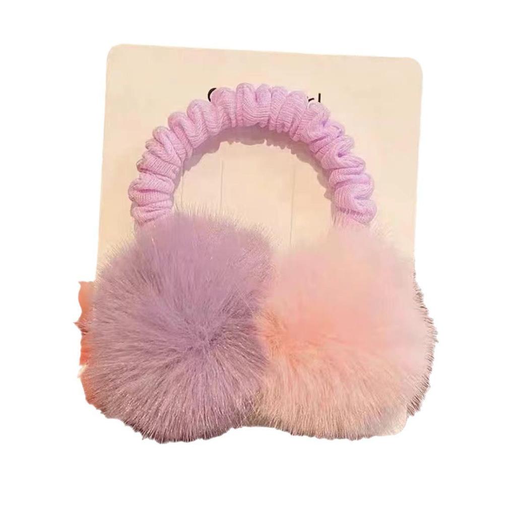 Autumn/Winter Plush Ball Hair Tie - Korean Style Princess Girl Fur Headband