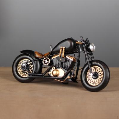 IJzeren Beeldje Motorfiets Standbeeld Zwart Decoratie Ornament Sculptuur voor Boekenplank Bureau Open Haard