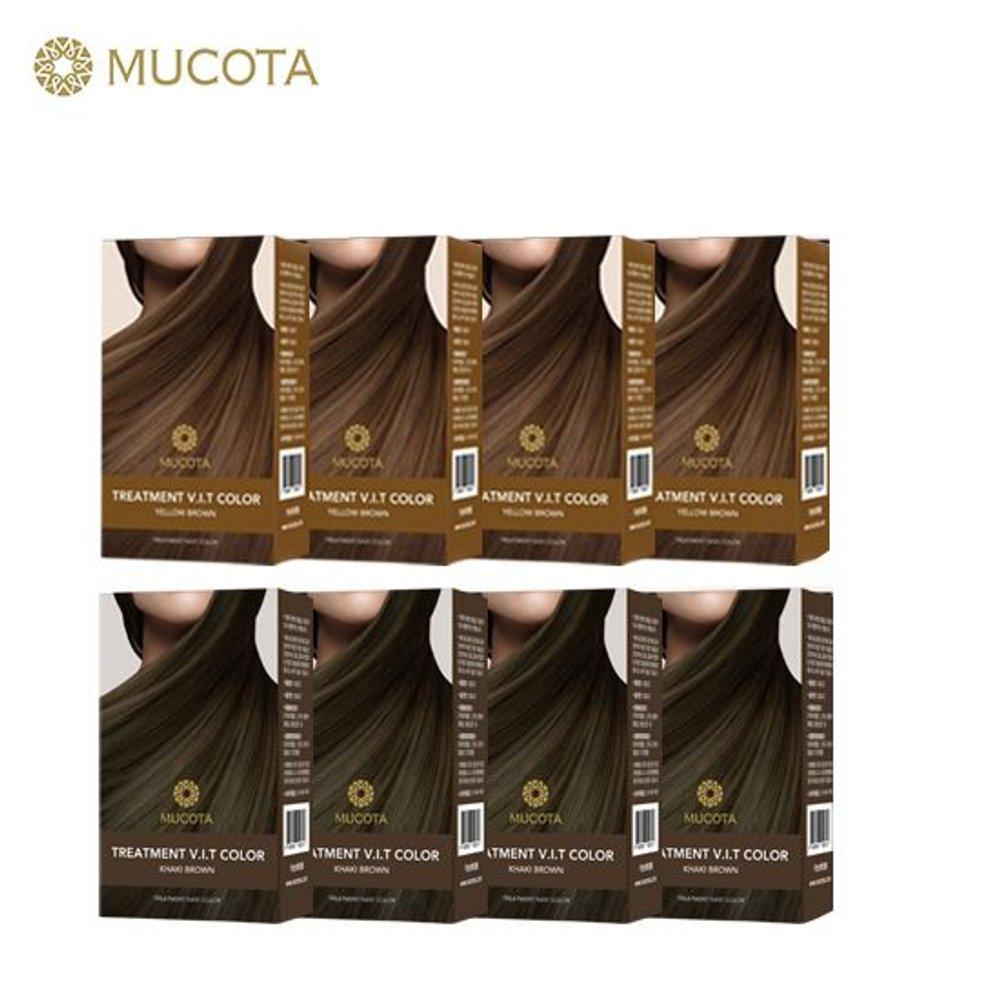Mucota Treatment Hair Dye Season 2 8 Boxes Yellow(4)+Khaki(4)