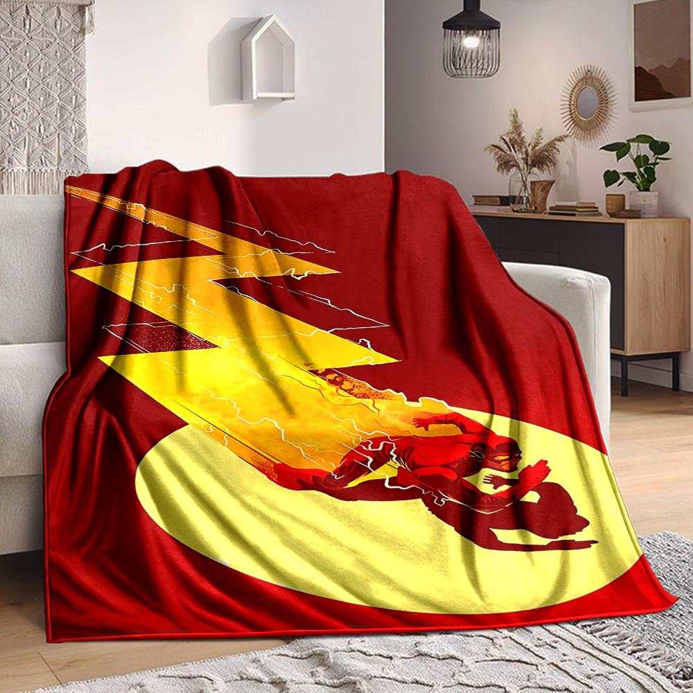 1pc Flash, Superhero Blanket Lightweight Flannel Throw For Sofa, Bed, Travel, Camping, Livingroom, Office, Couch, Chair, And Bed