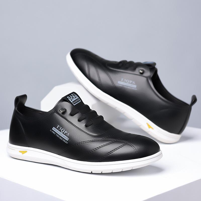 

Новые мужские повседневные туфли с круглым носком, деловой тренд, мужские кожаные туфли, маленькие белые туфли, кожаные туфли, туфли Doudou 44 чёрный