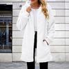 Winter New Loose Fuzzy Plush Women's Long Sleeve Hooded Zip Up Cardigan Coat for Europe America