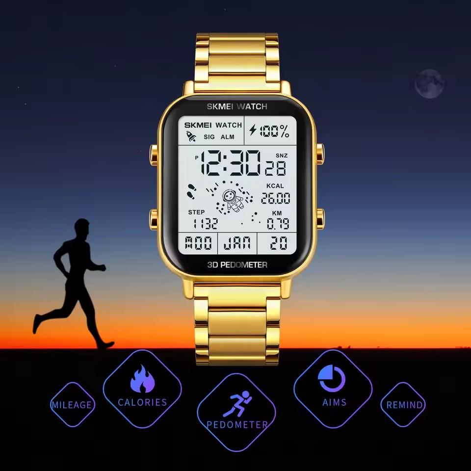 Skmei 1888 Trending 2026 New Arrival Sport Digital Watches Stainless Steel Reloj Para Hombre Men 3d Pedometer Wristwatch for Men