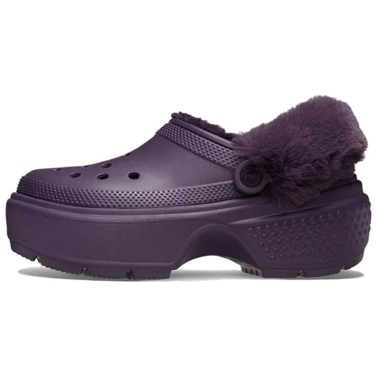 Crocs Eva Fashion Měkké Teplé Dřeváky Dámská Obuv Deep-Iris-Purple 208546-5AS