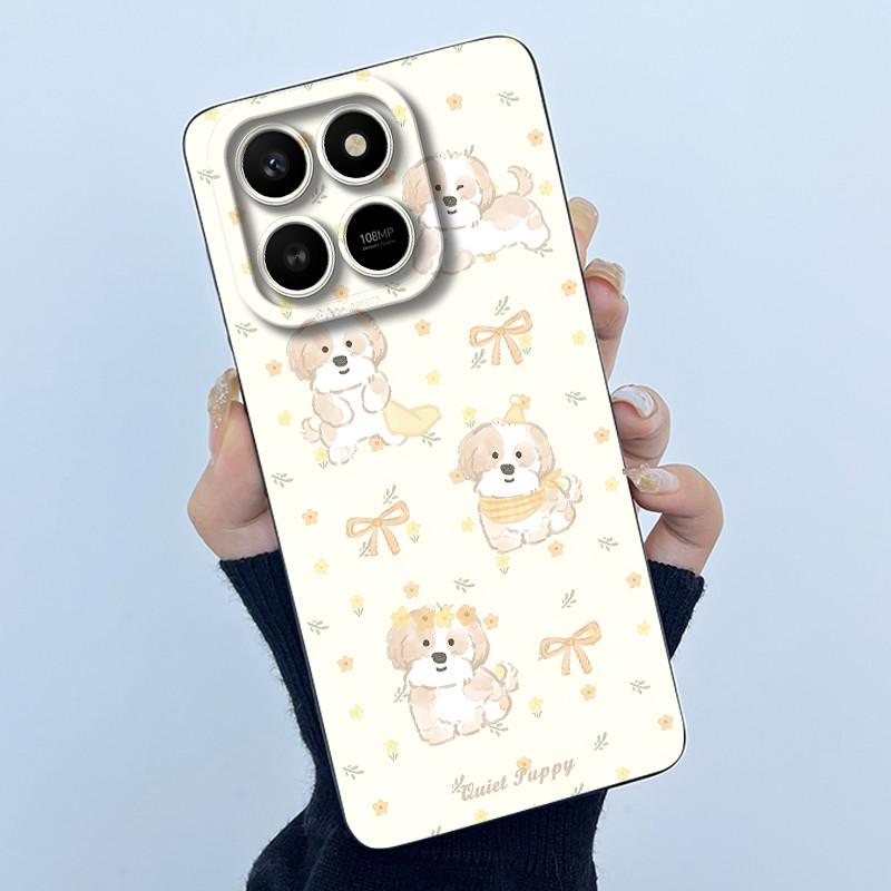 Case For Honor X7d Cute Panda Sweet Girls Cats Liquid Silicone Soft Back Cover For Honor 400 Smart 5G Bumper Protective Casing
