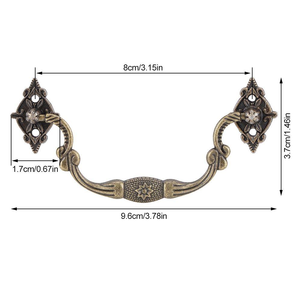 10PCS 9.6*3.7CM Antique Bail Pull Handle Easy Cabinet Handle Vintage Drawer Handle Wooden Drawer