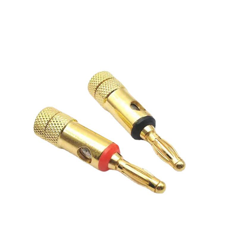 Gold-Plated Solderless Banana Plug Speaker Cable Connector