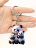 Panda Familie Schlüsselanhänger, Niedlicher und Innovativer Schlüsselanhänger, DIY Geschenk, Rucksack Anhänger Zubehör Multifunktionaler und Einzigartiger Schlüsselanhänger
