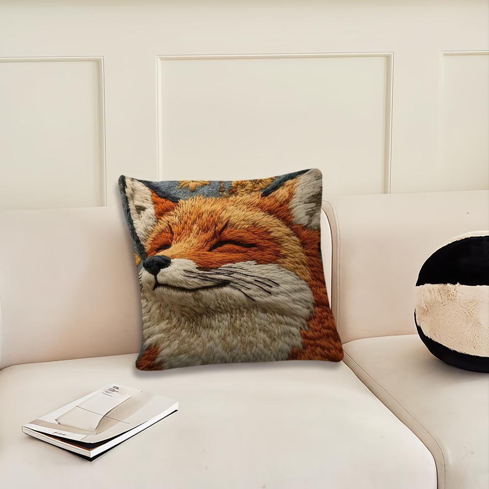 Смешная лиса милая наволочка Декоративная наволочка для подушки Комната Дом Диван Гостиная Офис Автомобиль Скандинавская простота 12x12Inch
