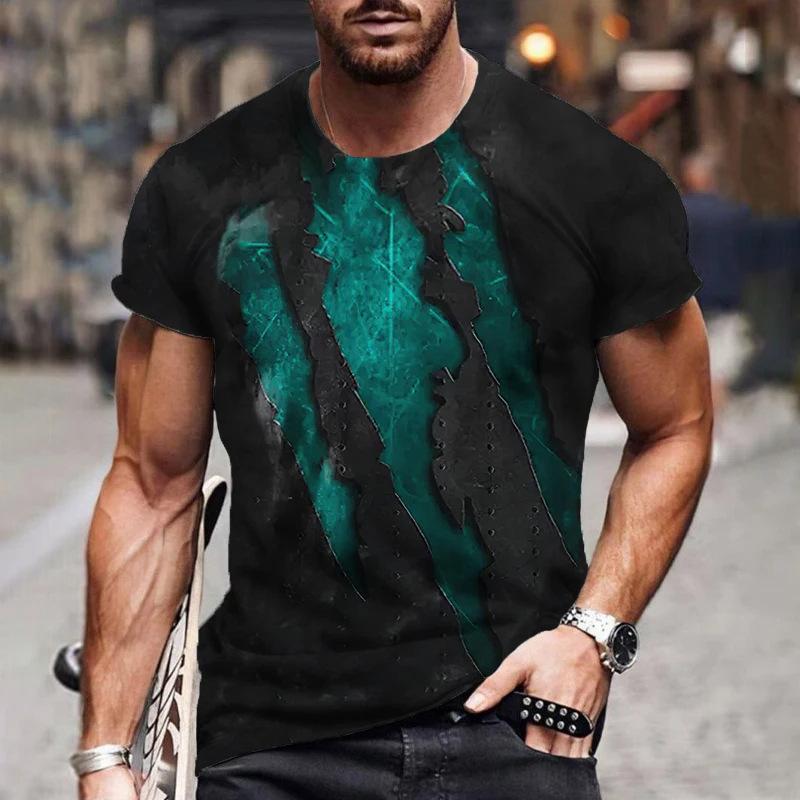 

Модная футболка с 3D-принтом лап для мужчин, повседневная, свободного кроя, с коротким рукавом, модная футболка с круглым вырезом 6XL