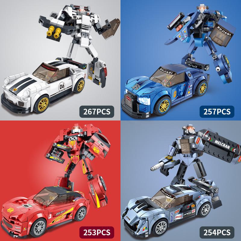 Children'S Small Particles Diy Puzzle Assembly Building Block Robot, Boy Simulation Cool Mosaic Sports Car Model