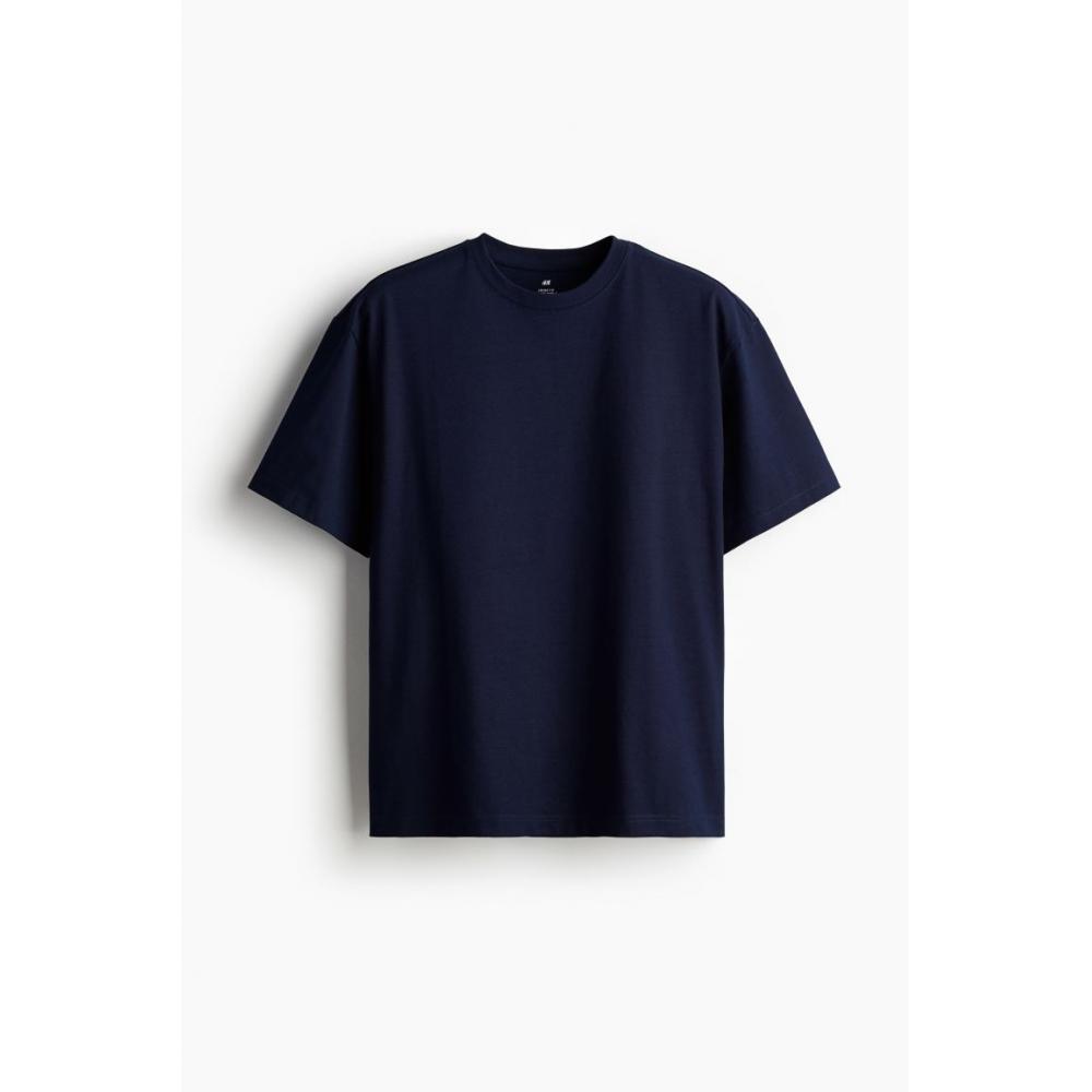 

Футболка свободного кроя HM темно-синего цвета