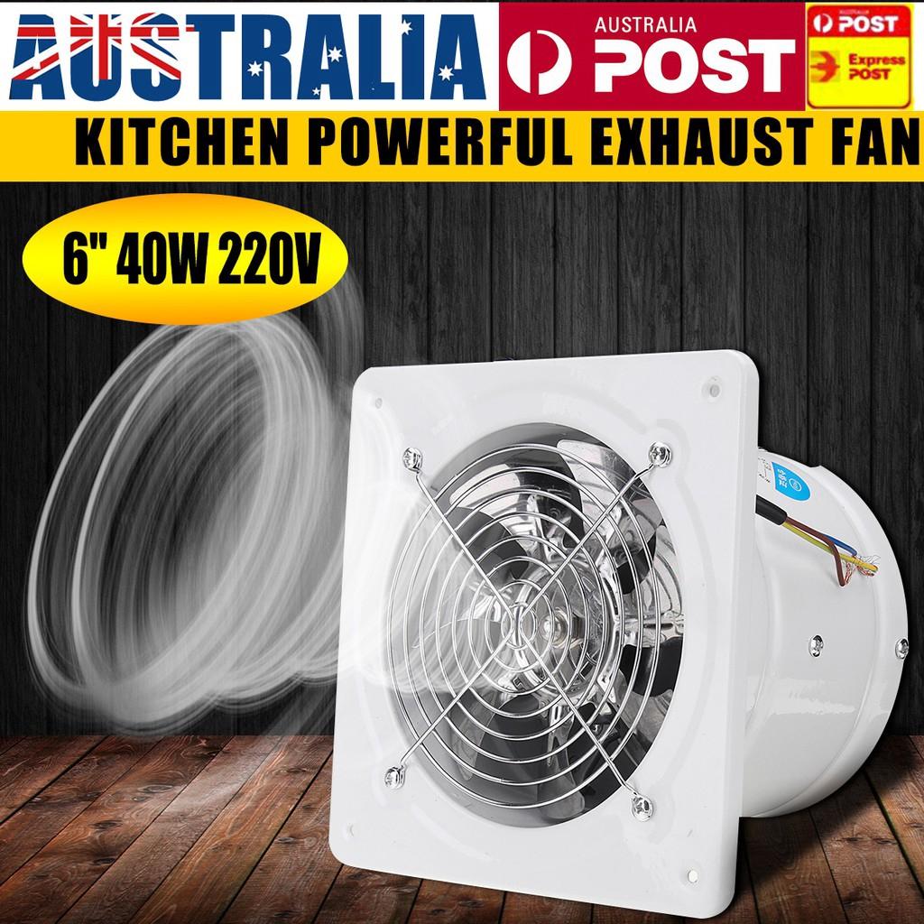 220V 6 Inches Vent Exhaust Fan Air Ventilation Fans Wall Window For Home Toilet Bathroom Kitchen 40W