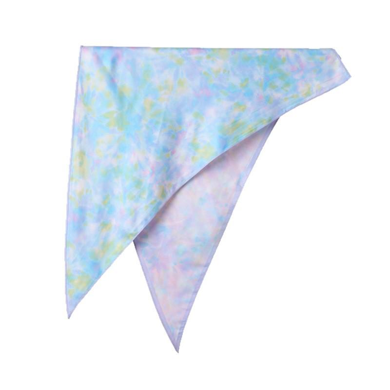 New Korean Version of Small Fresh Imitation Silk Triangular Scarf Decorative Versatile Small Scarf Women's Light Luxury Triangular Silk Scarf