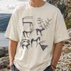 Nordic Deer Petroglyph T Shirt Scandinavian Rock Art Tee Viking Heritage Shirt Ancient Norse Symbol Graphic Unisex Gift for Hikers