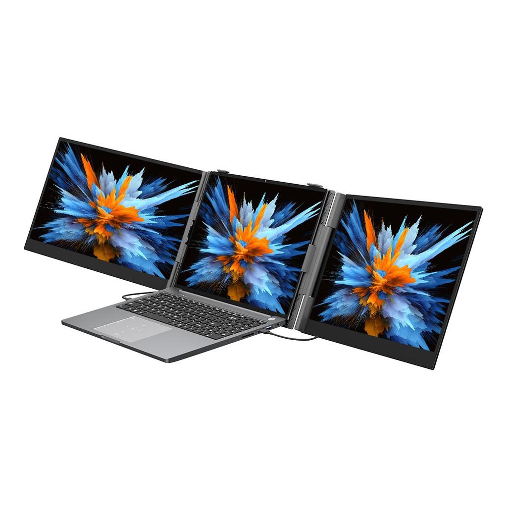 Blackview DCM6 Triple Laptop Screen Extender,14" 1080P FHD IPS Portable External Screen,Two Cable USB C,Plug & Play, Compatible with Windows/Mac