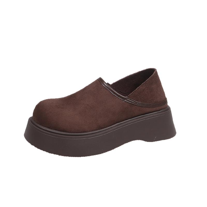 Fashion Platform Women's Slippers Suede Fashion Shoes Casual Women Trend Pump Flat Soles Thick Soles Two Wearing Women's Shoes Sneakers