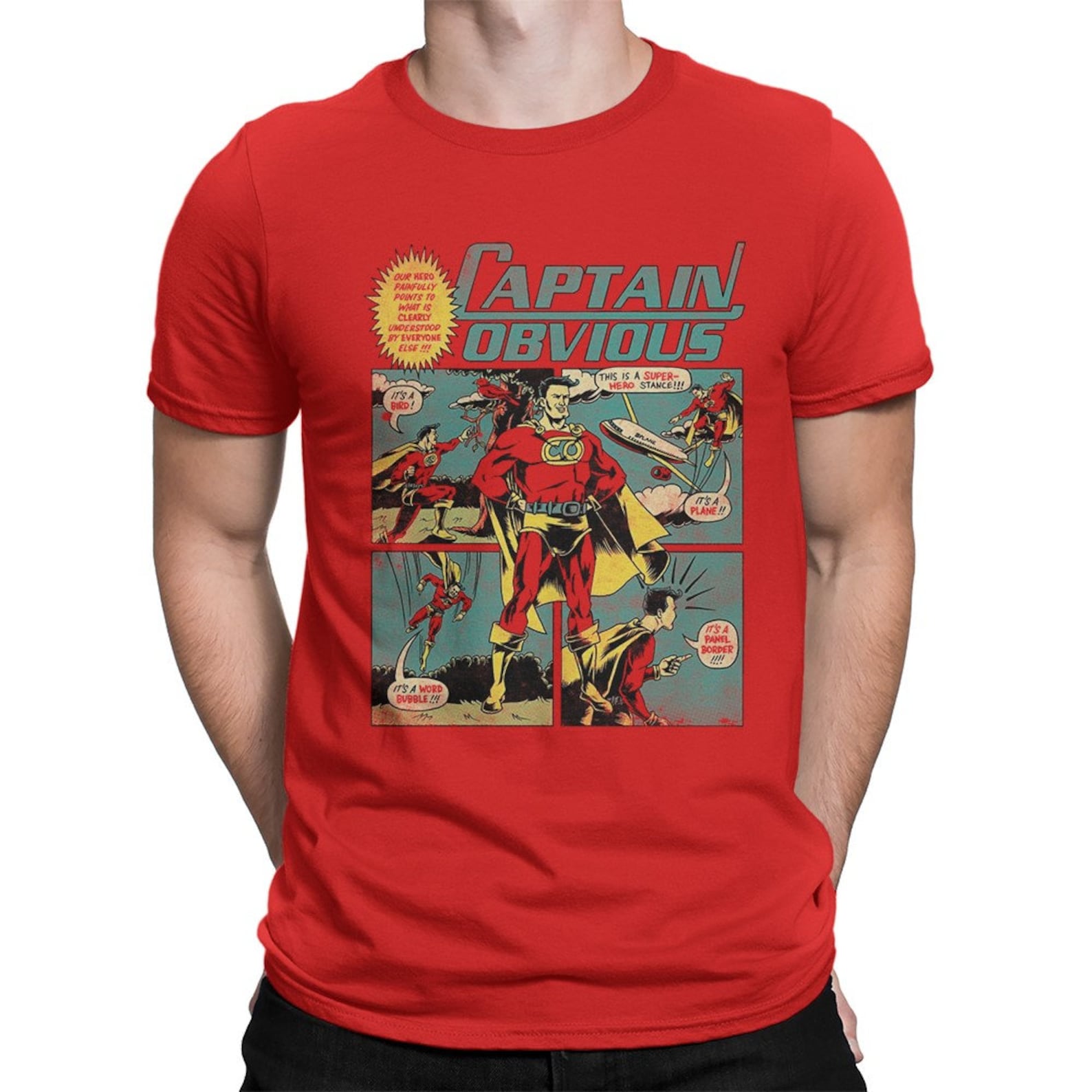 Captain Obvious Superhero T-Shirt, Men s and Women s Sizes (drsh-143) 2XL