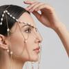 Vintage Bridal Head Chain Zircon Tassel Hair Chain High-End Style Pearl Headpiece Niche