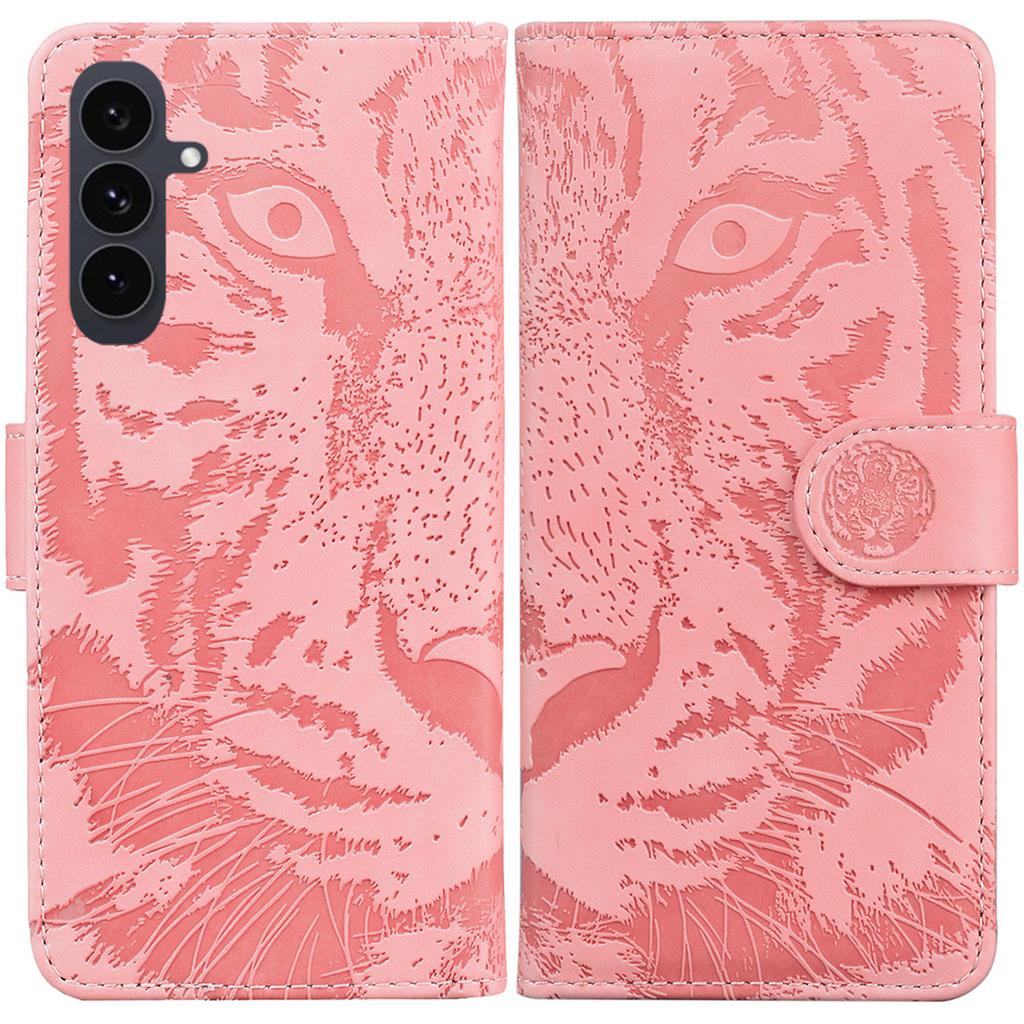 For Samsung Galaxy S25 FE Case Tiger Imprint Leather Wallet Phone Cover
