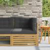 Outdoor Corner Sofa Solid Acacia Wood White
