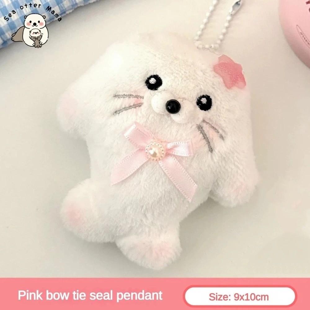 Pendentif phoque en peluche kawaii, porte-clés phoque doux et duveteux, cadeau de Noël