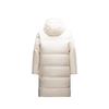 Anta Letter Zipper Hooded Comfortable Breathable Versatile Casual Long Down Jacket Women Outerwear Vanilla Cream 962448902-1