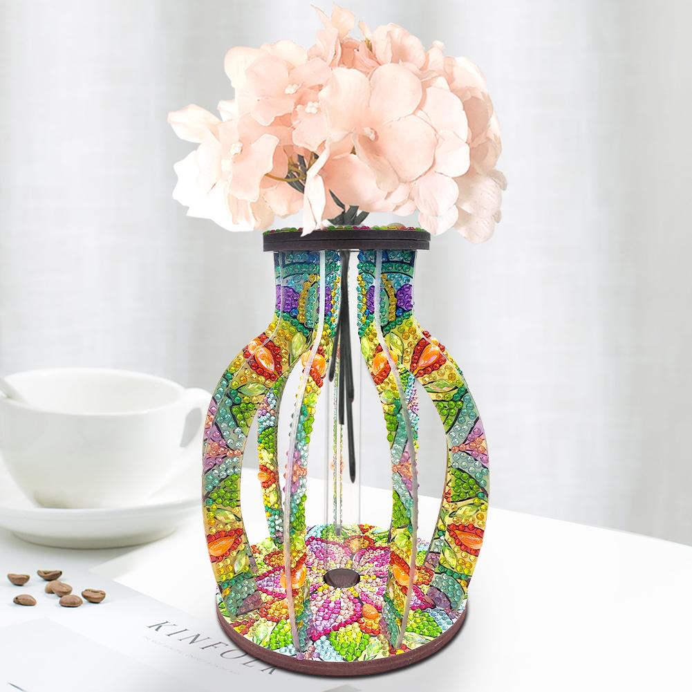 Diamond Painting Flower Vase 5D DIY Diamond,Embroidery,Cross Stitch Tabletop Vase Wood Diamond Painting Art Kits Table Decor