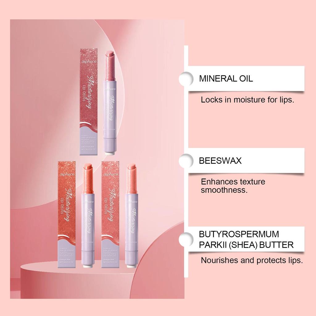 Zephoco Plumping Lip Gloss: Moisturizing, Non-Sticky, Lightweight Shine for Pouty, Girly Lips.