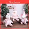 Lovely Pink Snowman And Reindeer Decorative Plush Dolls For Holiday Celebrations