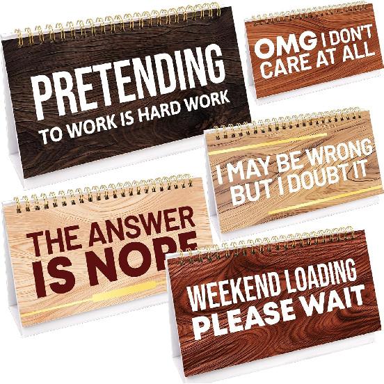 Fancy Land Funny Desk Signs Sarcastic 30 Flip Over Messages Desktop Supplies for Holiday Teachers Nurses Office Staff Coworker Colleague Humorous Gag