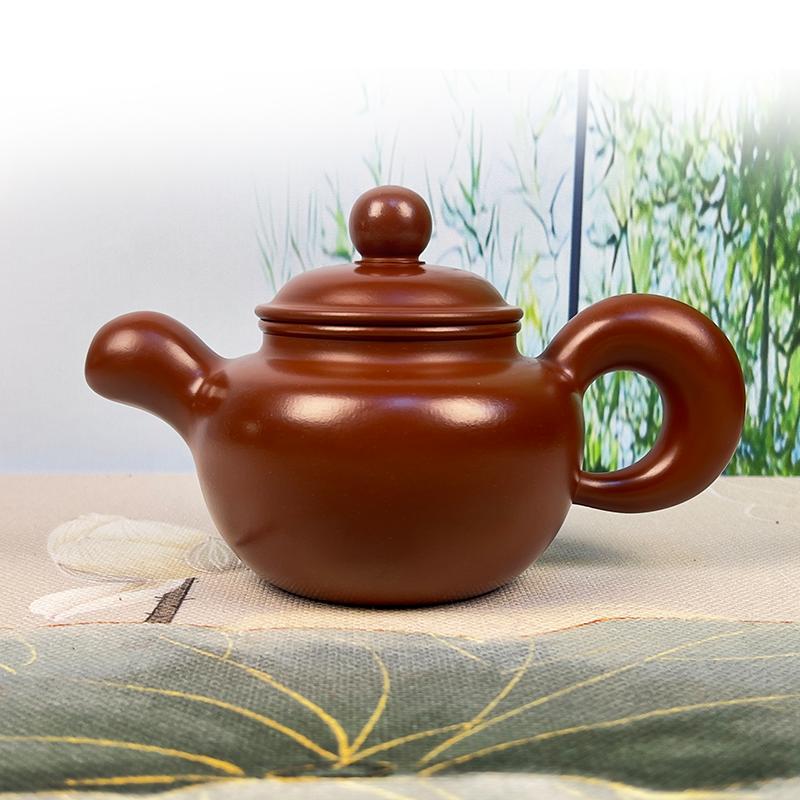 330ml Chinese Yixing Zisha Teapot, Dawei Fine Pottery, Dahongpao Clay Daohong Style Duogqiu Pot, Handmade Purple Clay Teapot бордовый