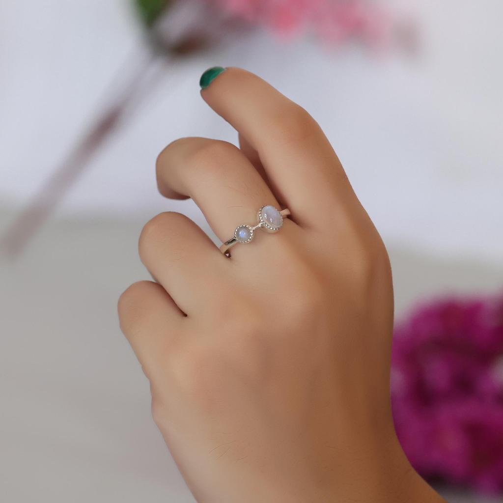Natural Moonstone Silver Women Ring, 925 Sterling Silver Handmade Jewelry, Silver Ring, Gift For Her Ar8935